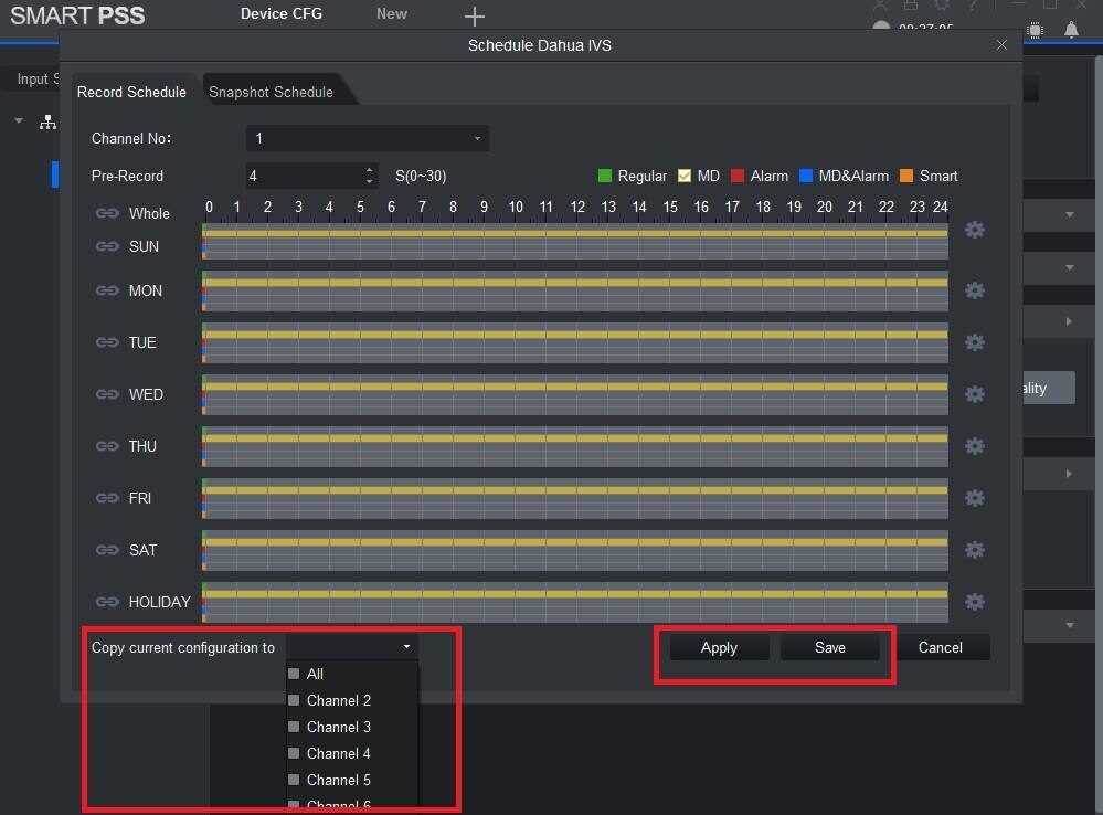 تنظیم ضبط موشن دتکشن دوربین داهوا