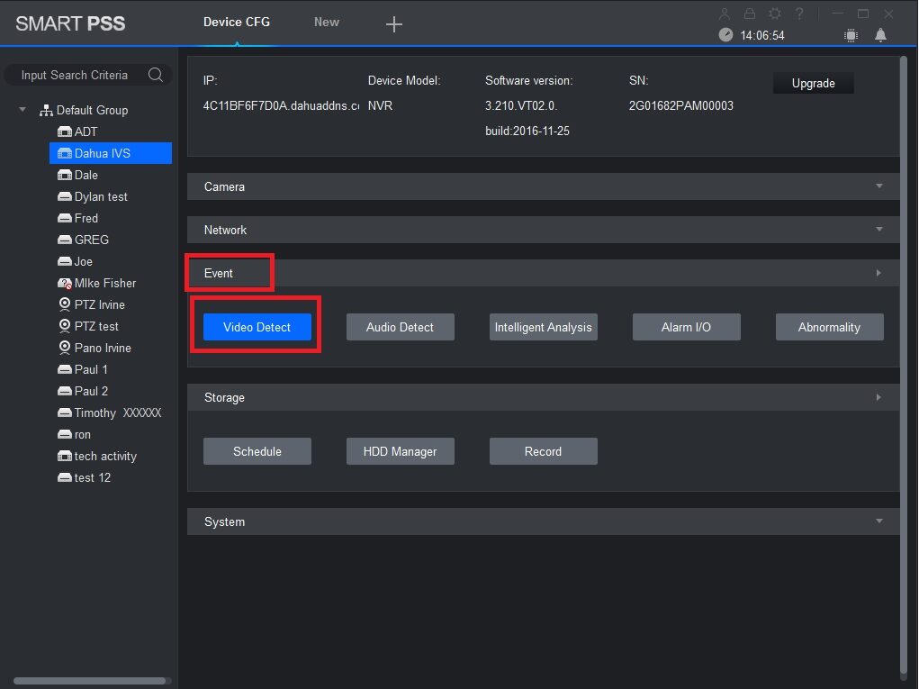 تنظیم ضبط موشن دتکشن دوربین داهوا