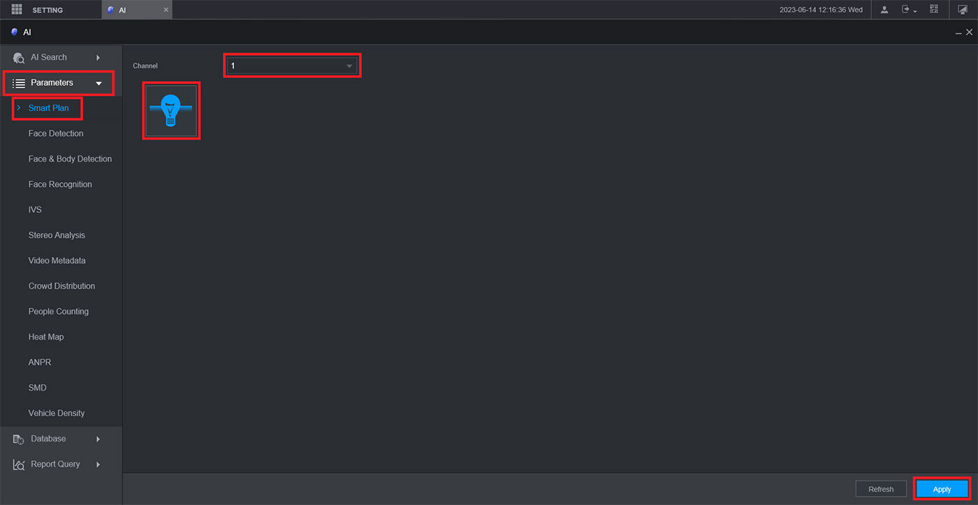 تنظیم تشخیص هوشمند در داهوا