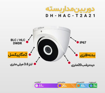مشخصات فنی دوربین مداربسته t2a21