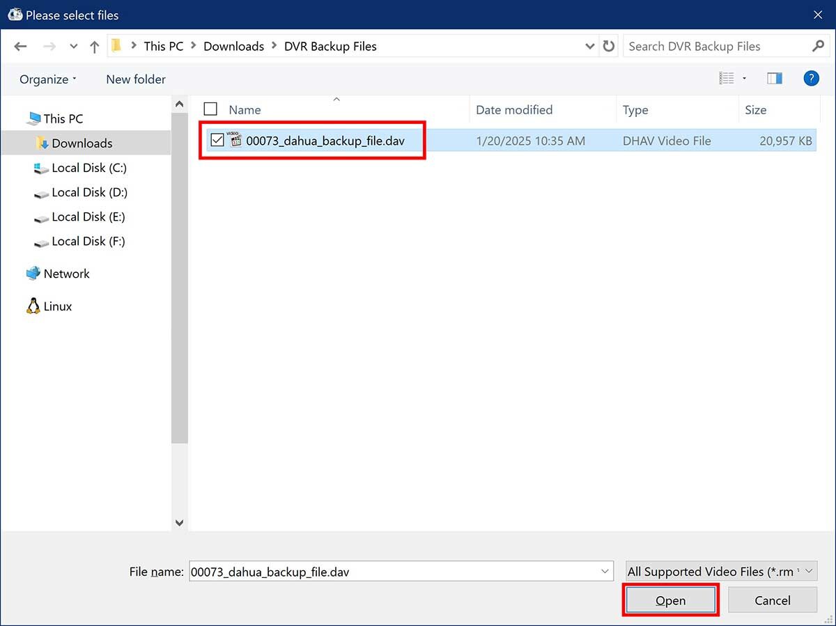 تبدیل فایل dav به mp4 در دی وی ار