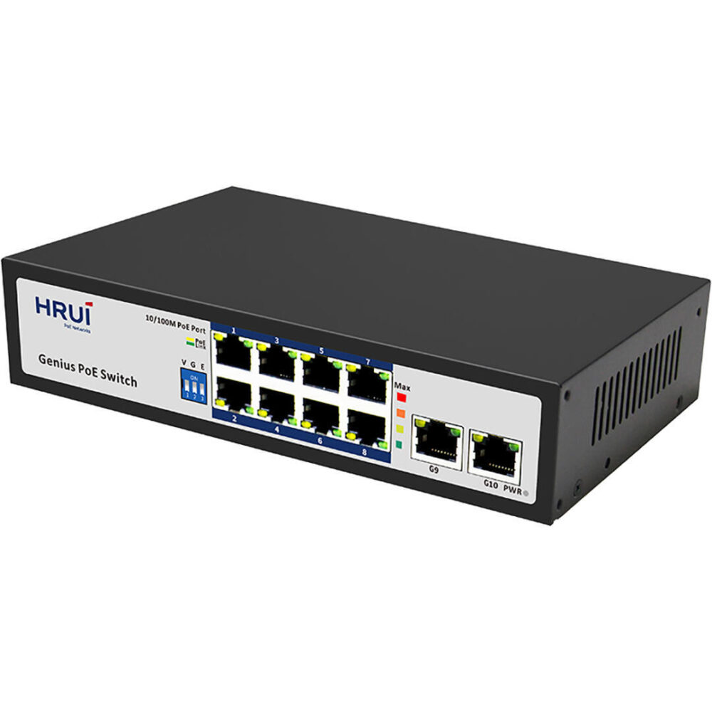 سوئیچ PoE اچ ار یو ای HRUI HR100-AF-8L2GN