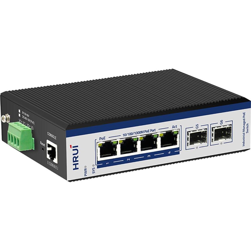 سوئیچ PoE صنعتی مدیریتی گیگ اچ ار یو ای HRUI HR600-AFGM-42S - تصویر 4