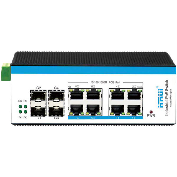 سوئیچ PoE صنعتی مدیریتی گیگ HRUI HR600-AFGM-84S
