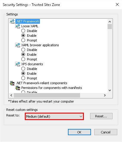 ریست تنظیمات جدید