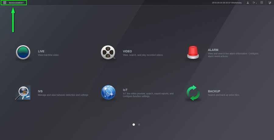 منوی مدیریت