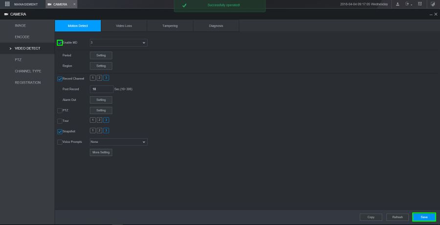 ذخیره تنظیمات