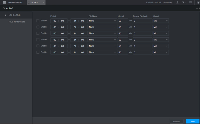 منوی تنظیمات و زمانبندی