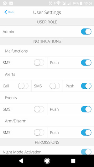 فعالسازی پیامک هشدار