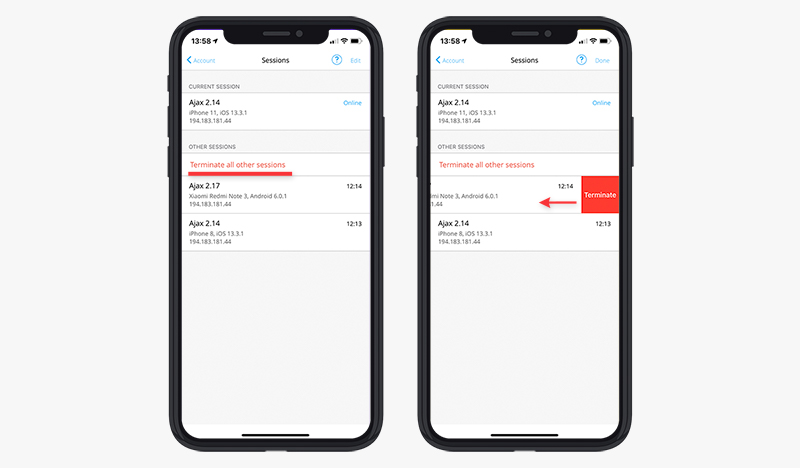 حذف جلسات اضافی
