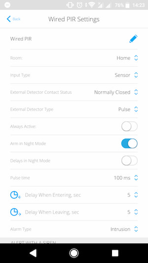 منوی دتکتور خارجی در برنامه