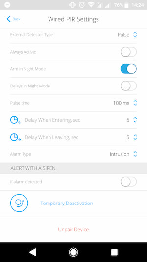 منوی دتکتور خارجی در برنامه